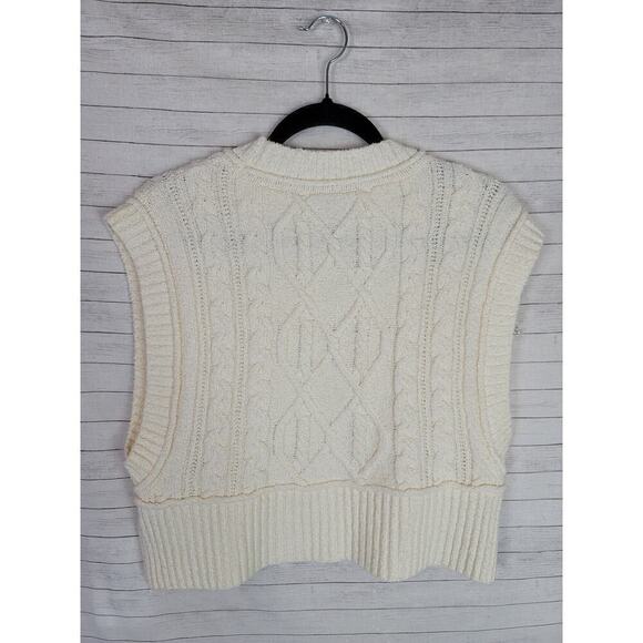 FREE PEOPLE Rowan Sweater Vest in Ivory, sz XL - Picture 12 of 16